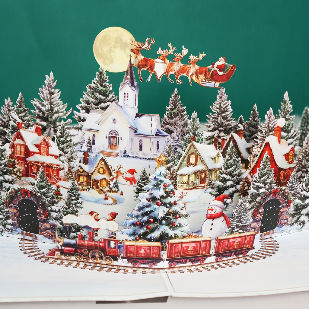Weihnachtskarte 3D Pop Up Papier Handgemacht Dekoration