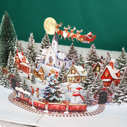 Weihnachtskarte 3D Pop Up Papier Handgemacht Dekoration