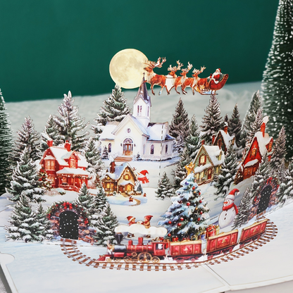 Weihnachtskarte 3D Pop Up Papier Handgemacht Dekoration