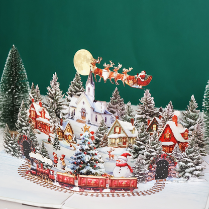 Weihnachtskarte 3D Pop Up Papier Handgemacht Dekoration