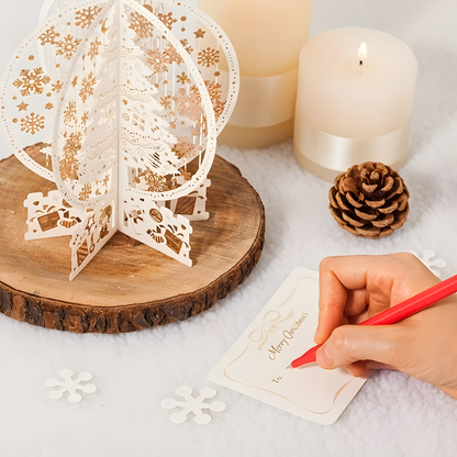 Weihnachtskarten 3D Pop Up Schneekugel Papierkunst Geschenkidee