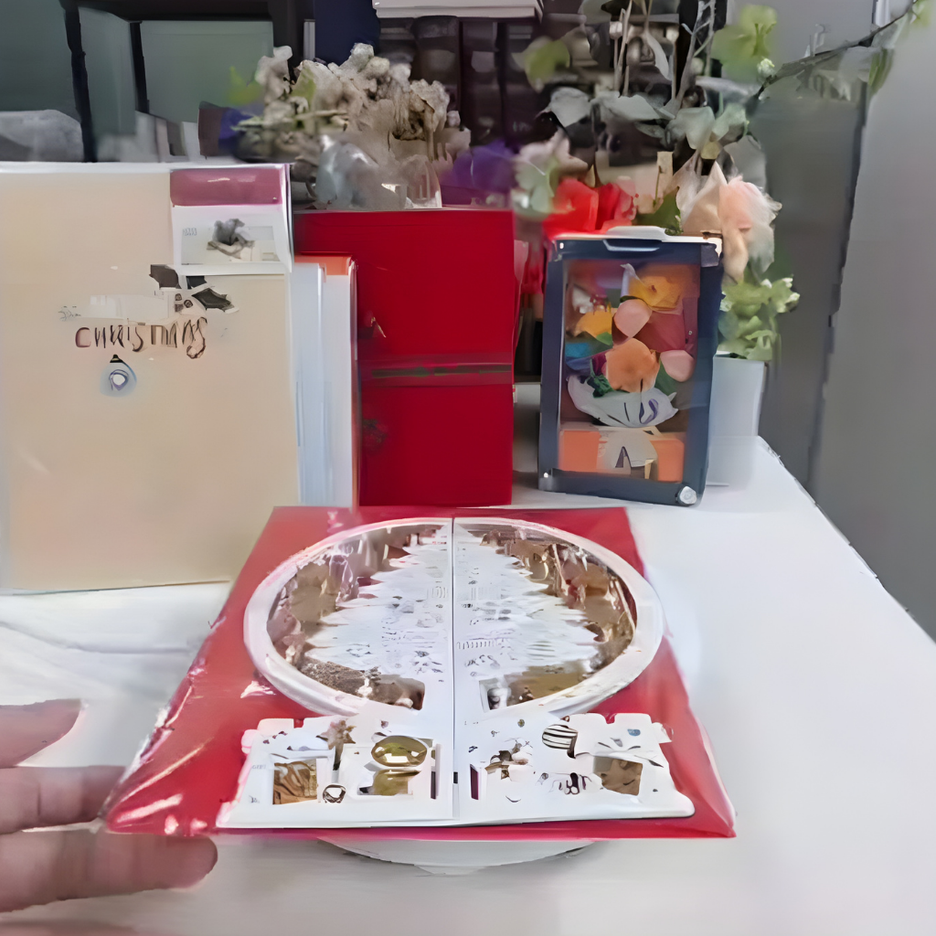 Weihnachtskarten 3D Pop Up Schneekugel Papierkunst Geschenkidee