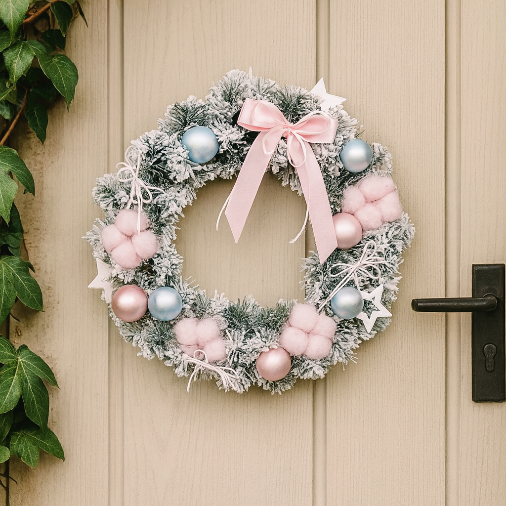 Weihnachtskranz Klassisch Kunststoff Schnee Deko Türkranz