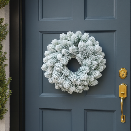 Weihnachtskranz Klassisch Kunststoff Schnee Türdekoration