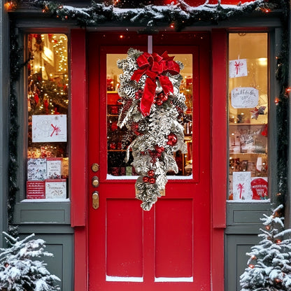 Weihnachtskranz Kunststoff Türdekoration Hängender Weihnachtskranz