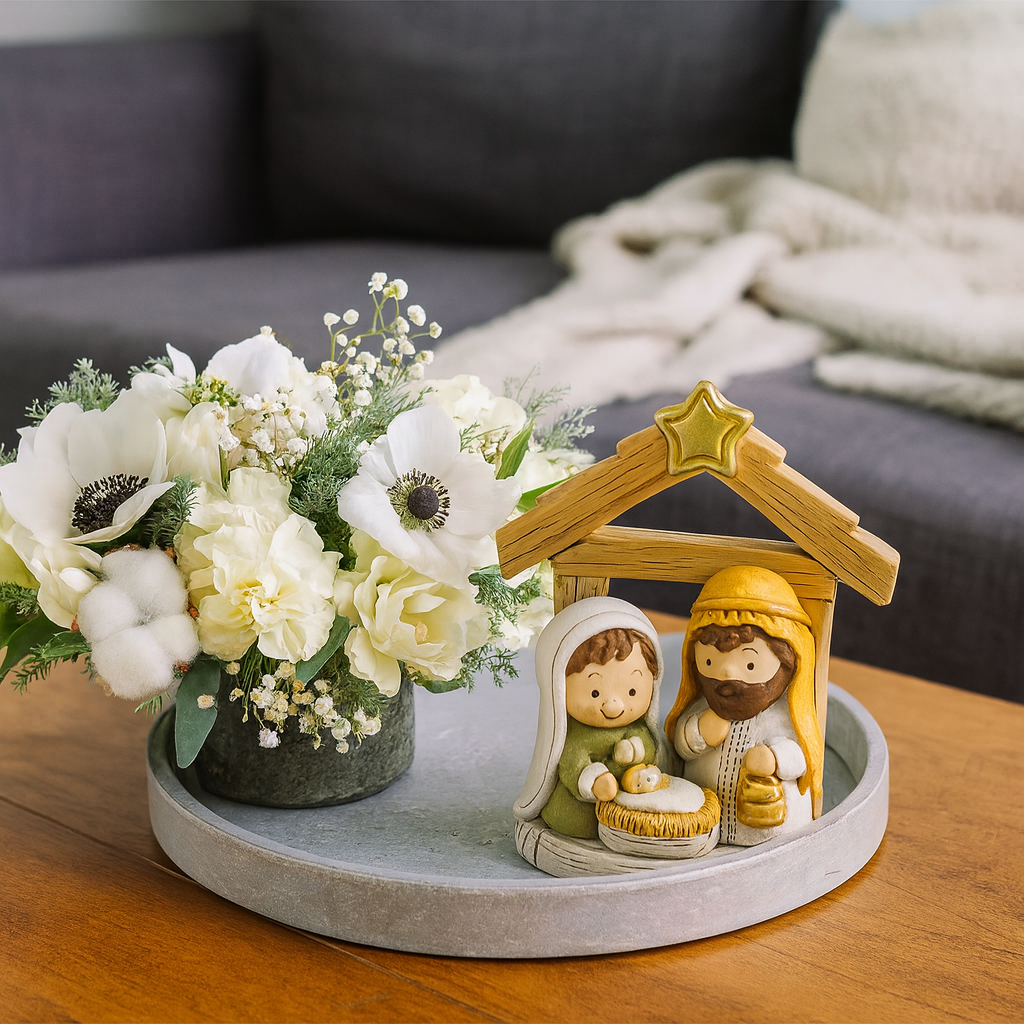 Weihnachtskrippe Harz Figur Traditionell Deko Krippenstatue