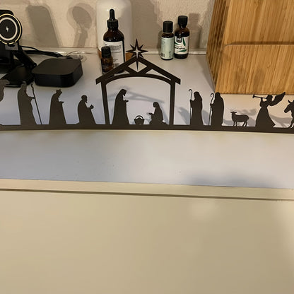 Weihnachtskrippe Metall Deko Figur Modern Freistehend