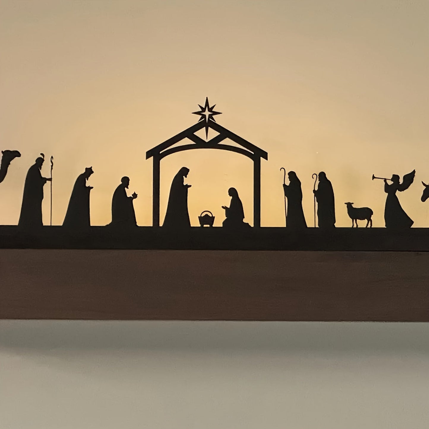 Weihnachtskrippe Metall Deko Figur Modern Freistehend