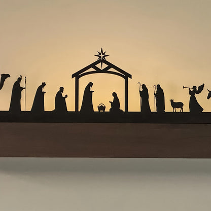 Weihnachtskrippe Metall Deko Figur Modern Freistehend