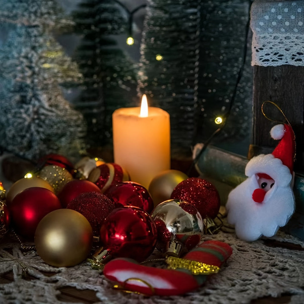 Weihnachtskugeln Deko Kunststoff Baumschmuck Set