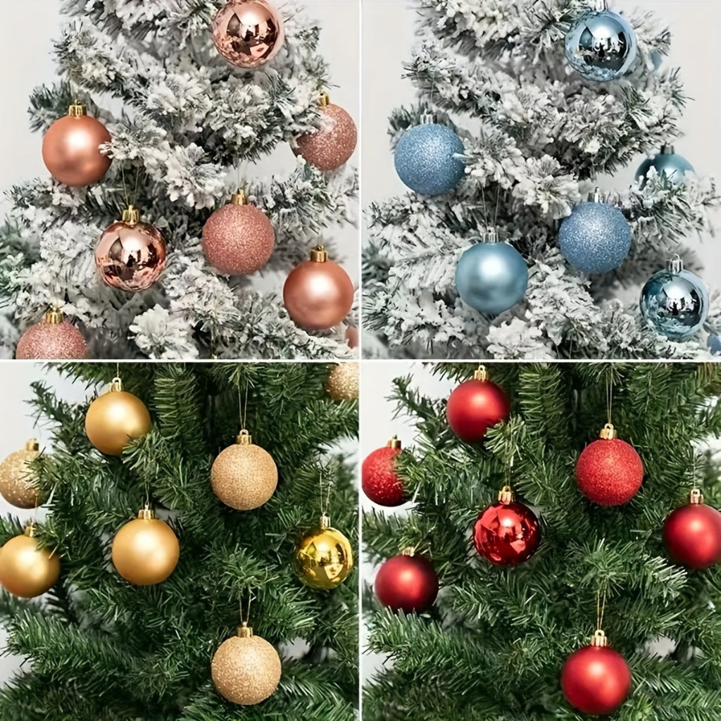 Weihnachtskugeln Deko Kunststoff Baumschmuck Set 24 Stück