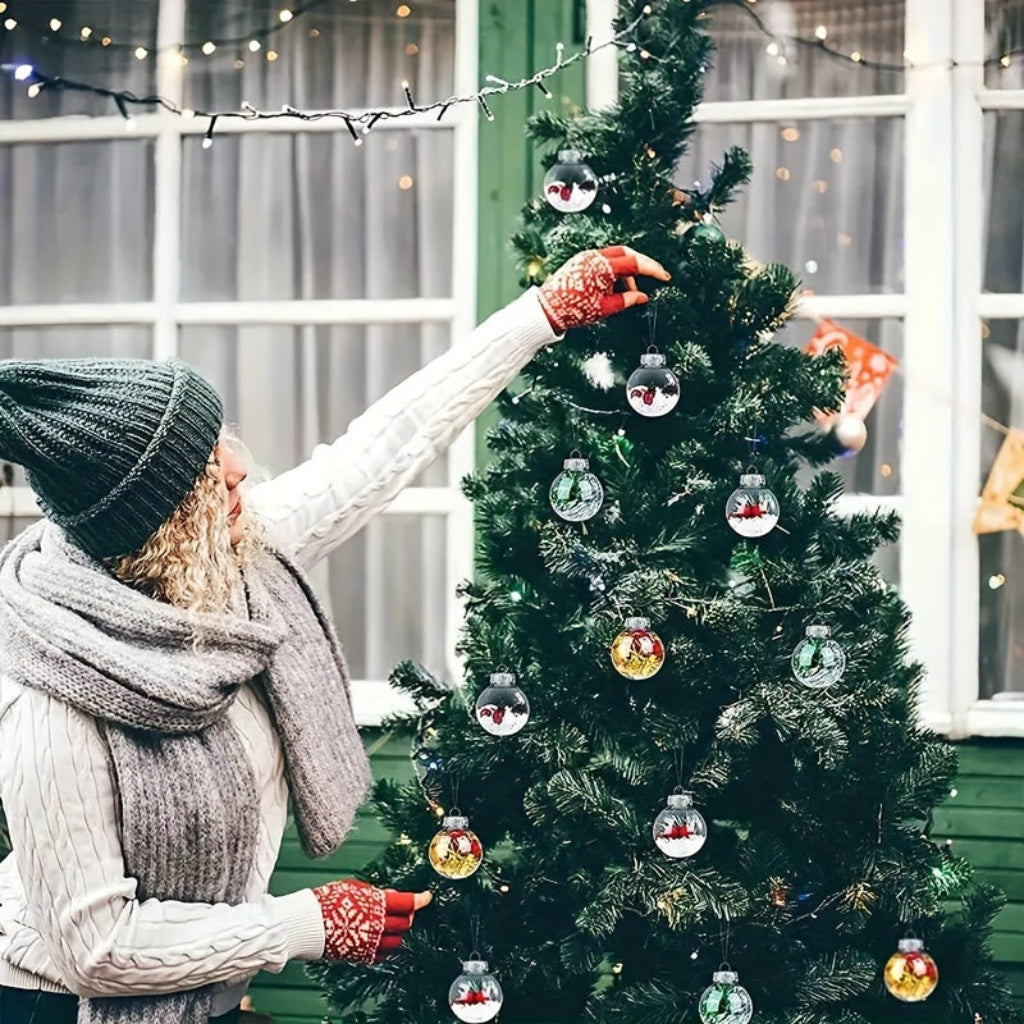 Weihnachtskugeln Deko Transparente Kunststoff Bastelkugeln Set