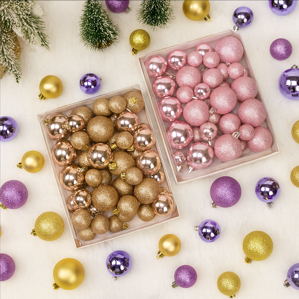 Weihnachtskugeln Kunststoff Set Klassische Weihnachtsdeko Baumschmuck