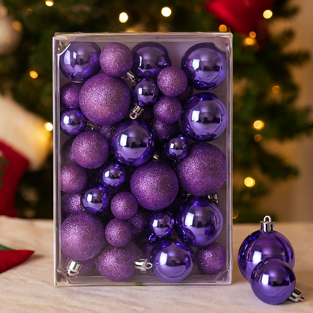 Weihnachtskugeln Kunststoff Set Klassische Weihnachtsdeko Baumschmuck