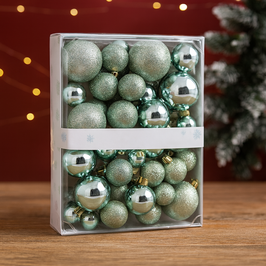 Weihnachtskugeln Kunststoff Set Klassische Weihnachtsdeko Baumschmuck