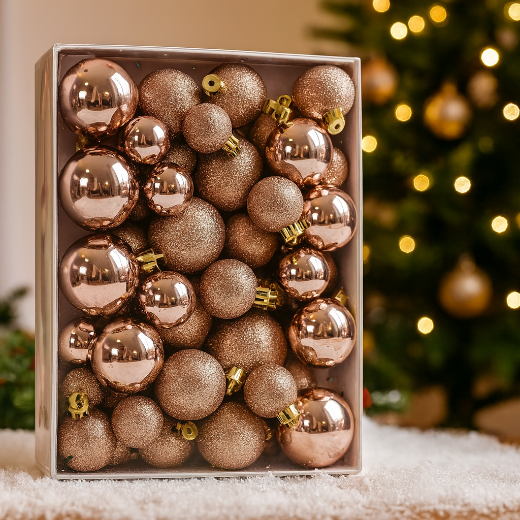 Weihnachtskugeln Kunststoff Set Klassische Weihnachtsdeko Baumschmuck