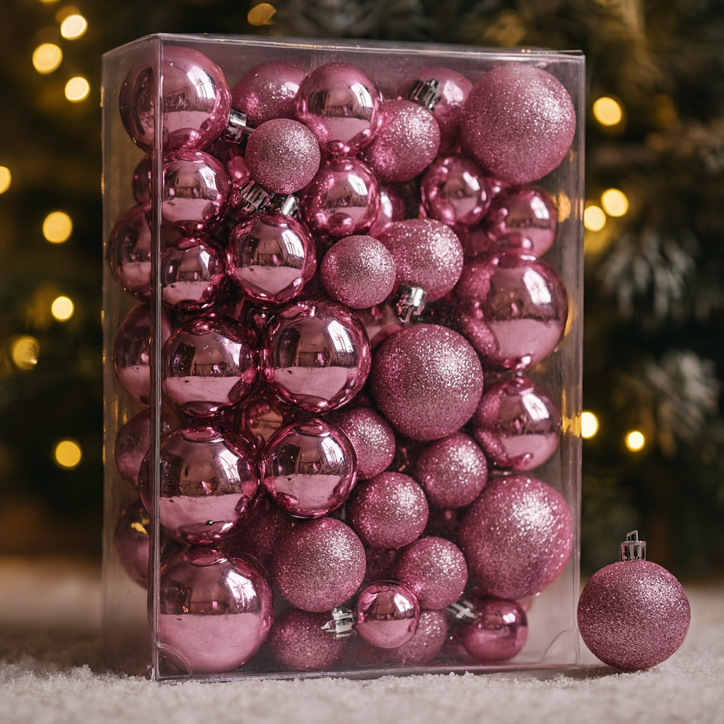 Weihnachtskugeln Kunststoff Set Klassische Weihnachtsdeko Baumschmuck