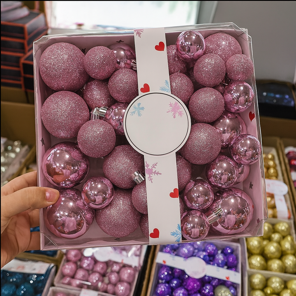 Weihnachtskugeln Kunststoff Set Klassische Weihnachtsdeko Baumschmuck