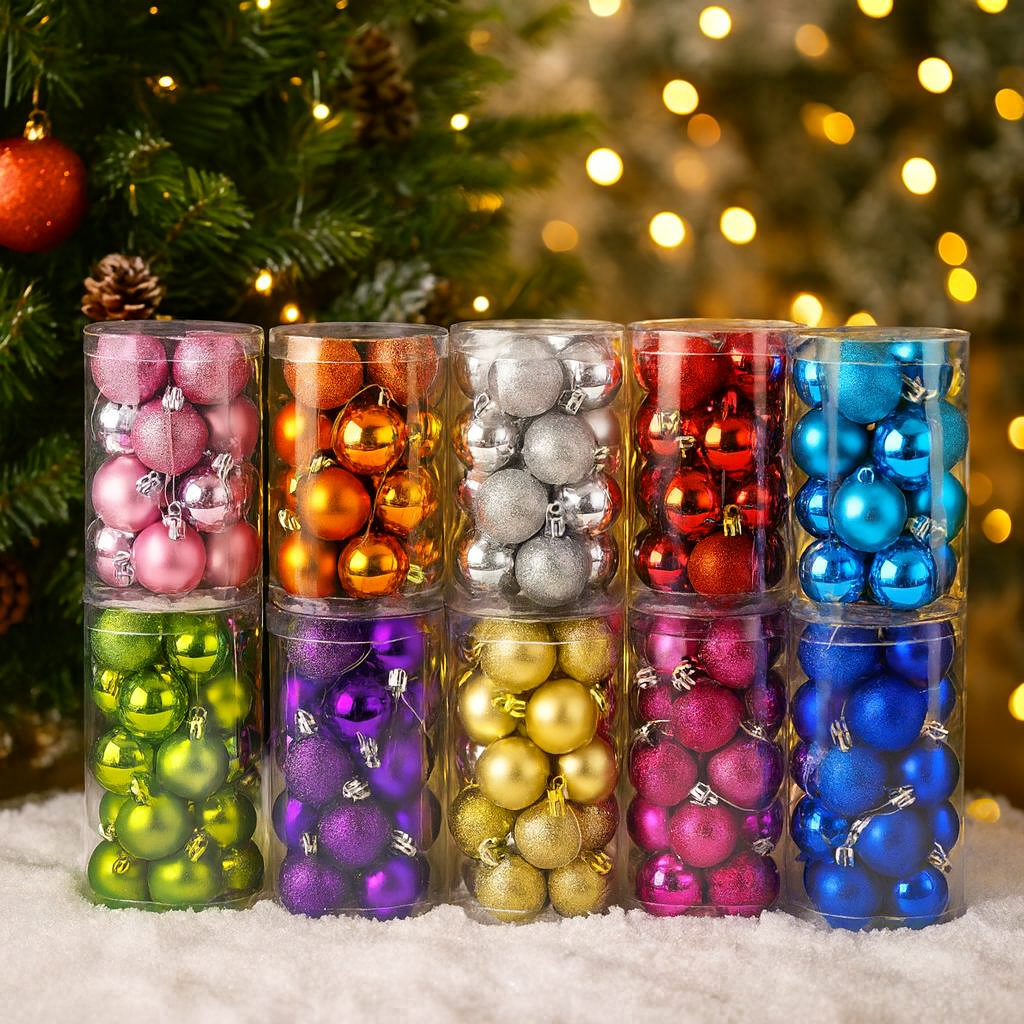 Weihnachtskugeln Kunststoff Set Weihnachtsdeko Hängender Baumschmuck