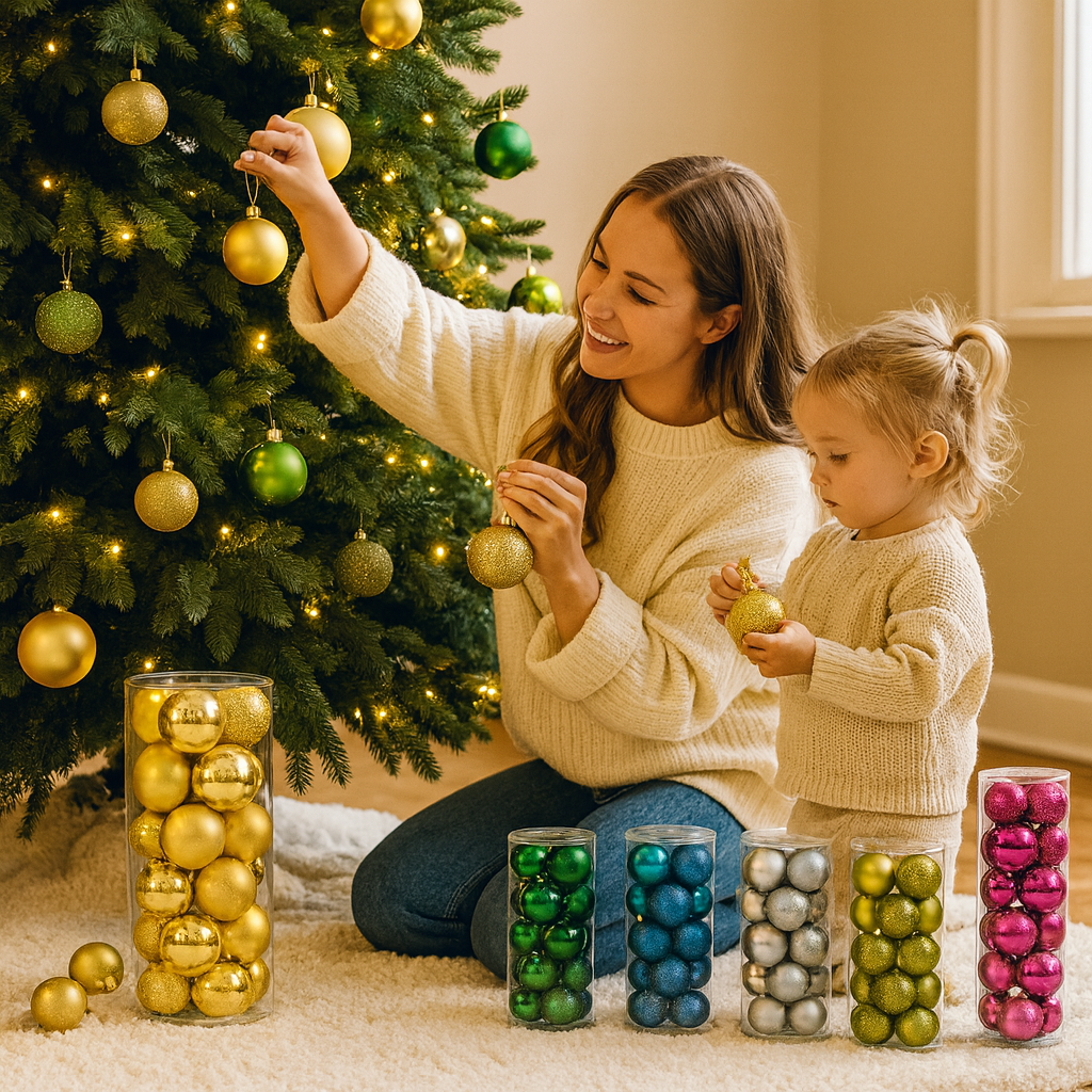 Weihnachtskugeln Kunststoff Set Weihnachtsdeko Hängender Baumschmuck