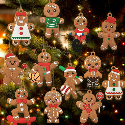 Weihnachtsornamente Lebkuchen Figuren Set Weihnachtsbaum Deko