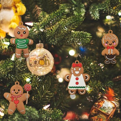 Weihnachtsornamente Lebkuchen Figuren Set Weihnachtsbaum Deko