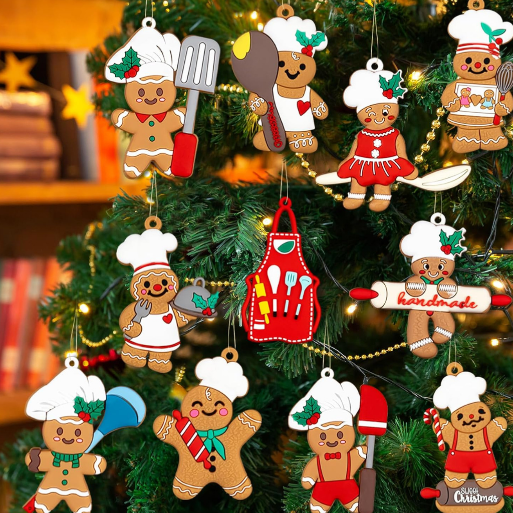 Weihnachtsornamente Lebkuchen Figuren Set Weihnachtsbaum Deko