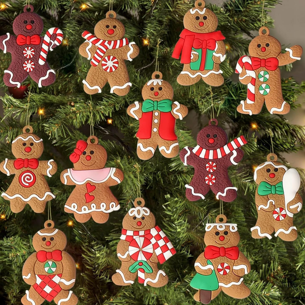 Weihnachtsornamente Lebkuchen Figuren Set Weihnachtsbaum Deko