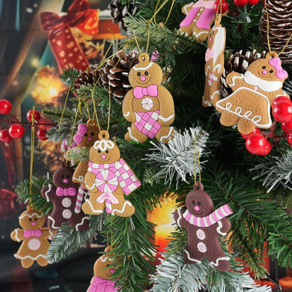 Weihnachtsornamente Lebkuchen Figuren Set Weihnachtsbaum Deko