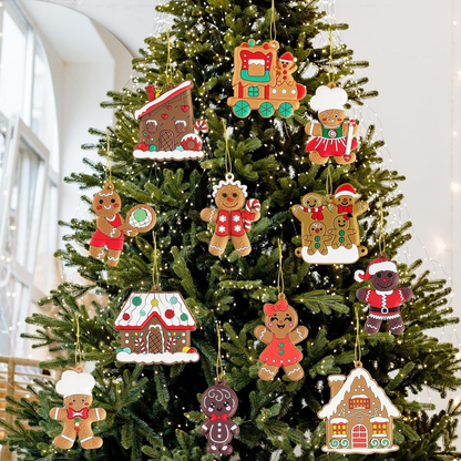 Weihnachtsornamente Lebkuchen Figuren Set Weihnachtsbaum Deko