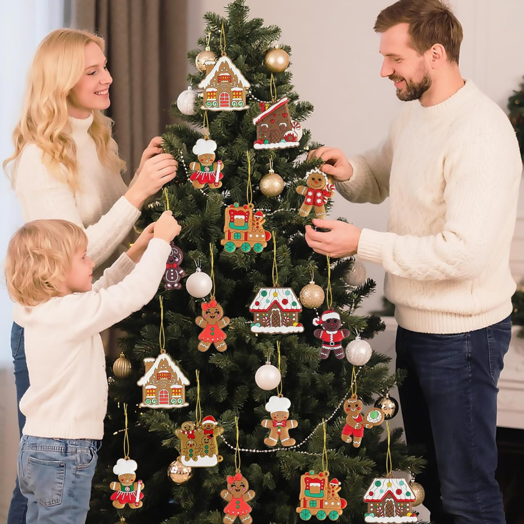 Weihnachtsornamente Lebkuchen Figuren Set Weihnachtsbaum Deko