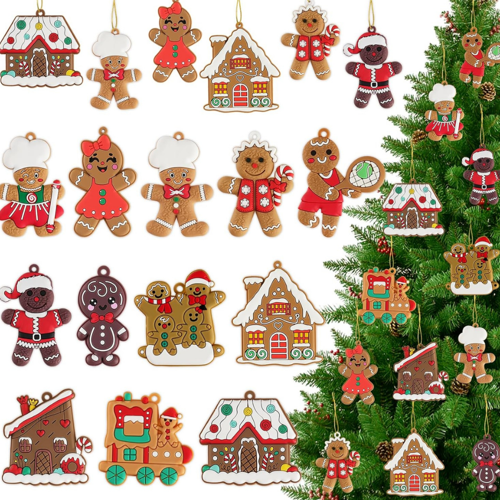 Weihnachtsornamente Lebkuchen Figuren Set Weihnachtsbaum Deko