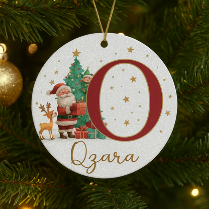 Weihnachtsornamente Personalisiert Papier Initialen Rund