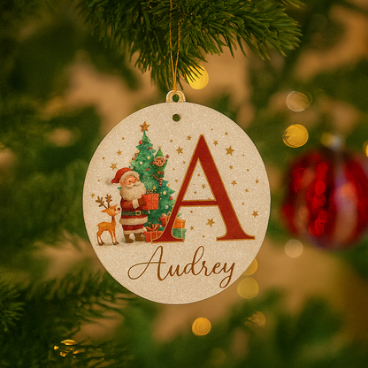 Weihnachtsornamente Personalisiert Papier Initialen Rund