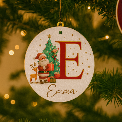 Weihnachtsornamente Personalisiert Papier Initialen Rund