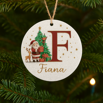 Weihnachtsornamente Personalisiert Papier Initialen Rund