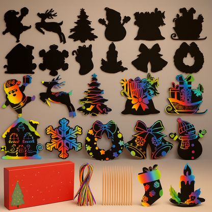 Weihnachtsspielzeug Kinder Bastelset Kratzbilder Weihnachtsdeko