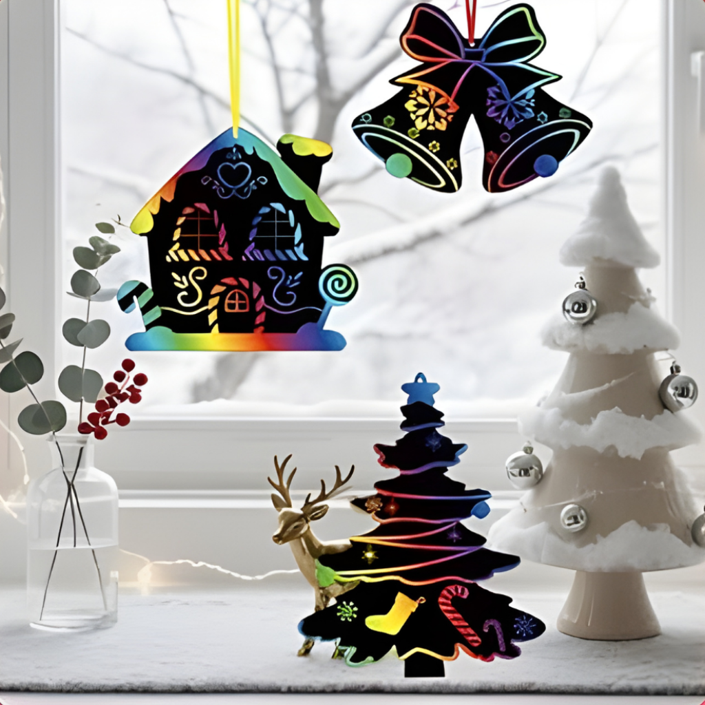 Weihnachtsspielzeug Kinder Bastelset Kratzbilder Weihnachtsdeko