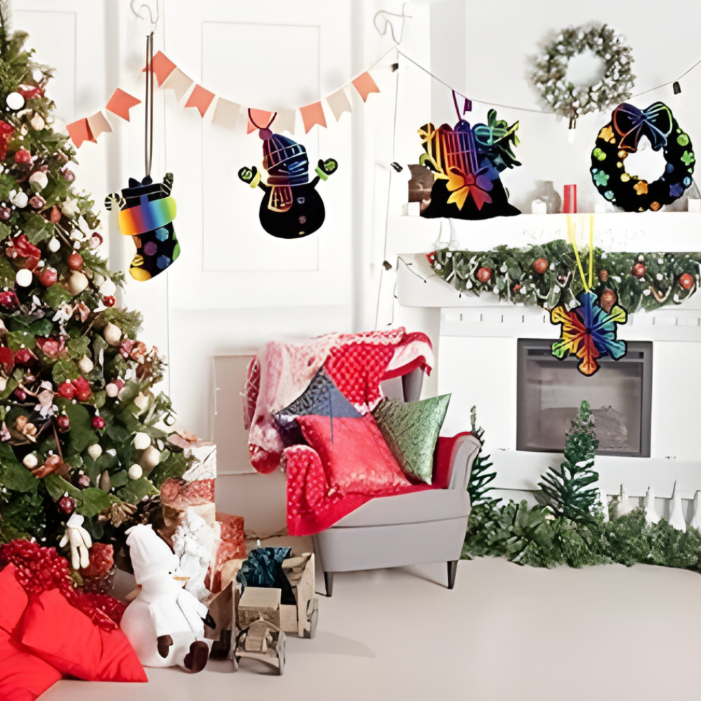 Weihnachtsspielzeug Kinder Bastelset Kratzbilder Weihnachtsdeko