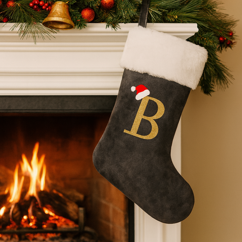 Weihnachtsstrümpfe Samt Monogramm Groß Kissenbezug Holiday Dekor