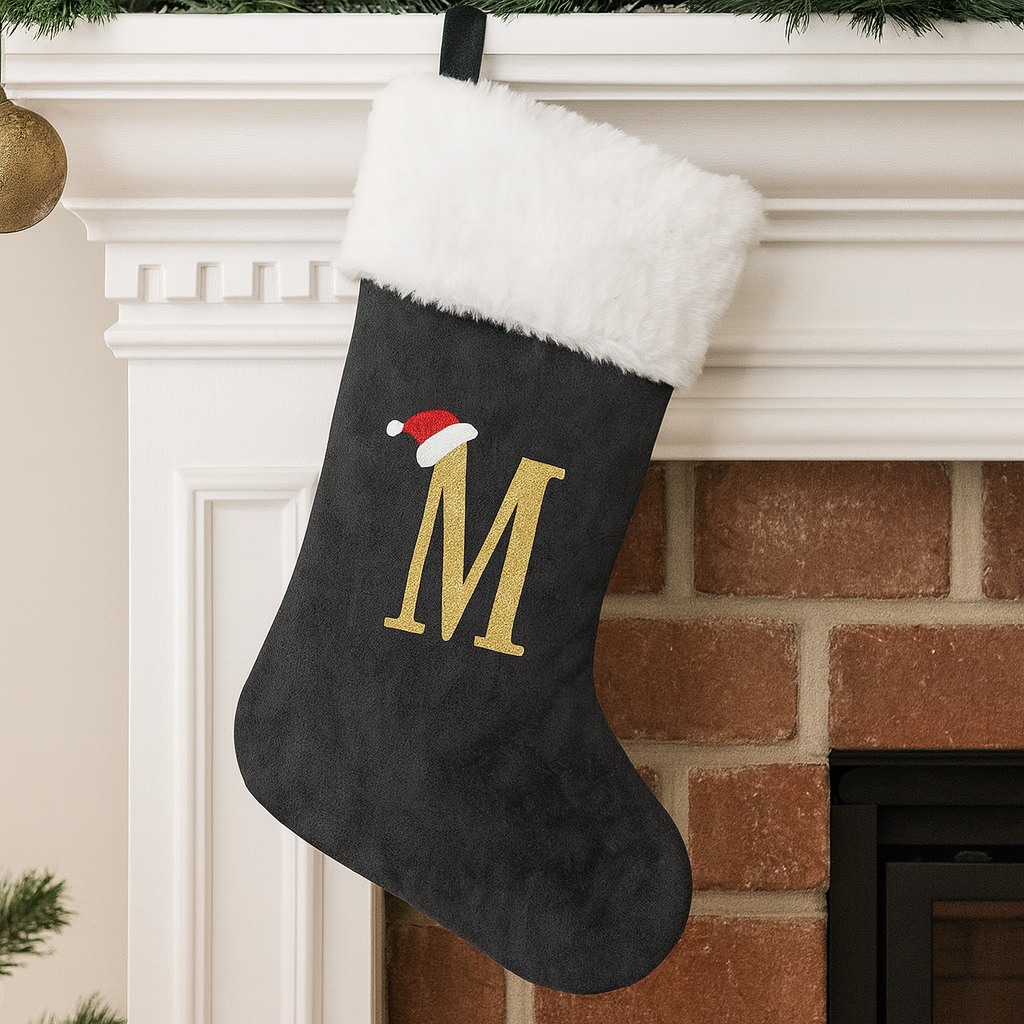 Weihnachtsstrümpfe Samt Monogramm Groß Kissenbezug Holiday Dekor