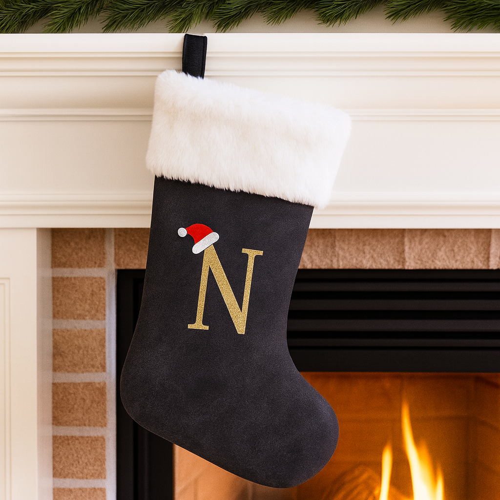 Weihnachtsstrümpfe Samt Monogramm Groß Kissenbezug Holiday Dekor