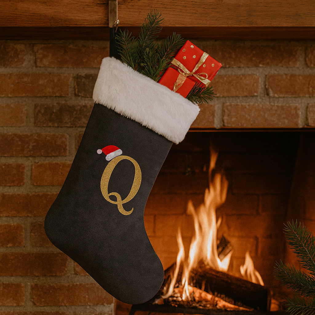 Weihnachtsstrümpfe Samt Monogramm Groß Kissenbezug Holiday Dekor