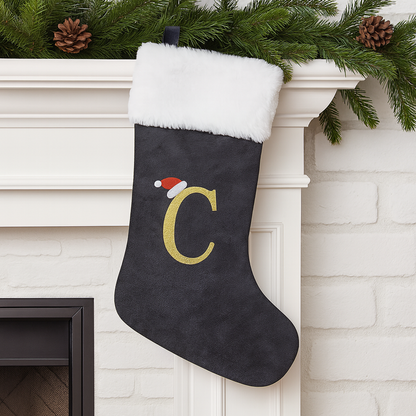 Weihnachtsstrümpfe Samt Monogramm Groß Kissenbezug Holiday Dekor