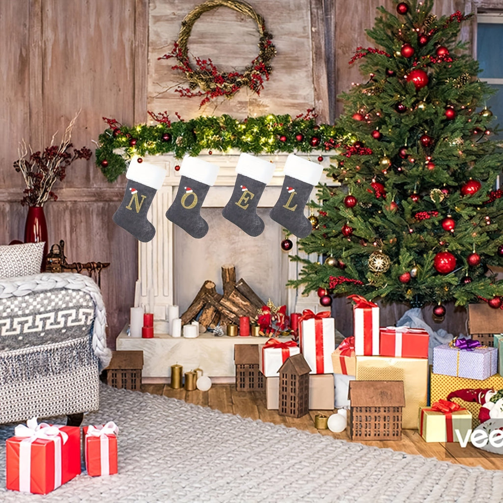 Weihnachtsstrümpfe Samt Monogramm Groß Kissenbezug Holiday Dekor