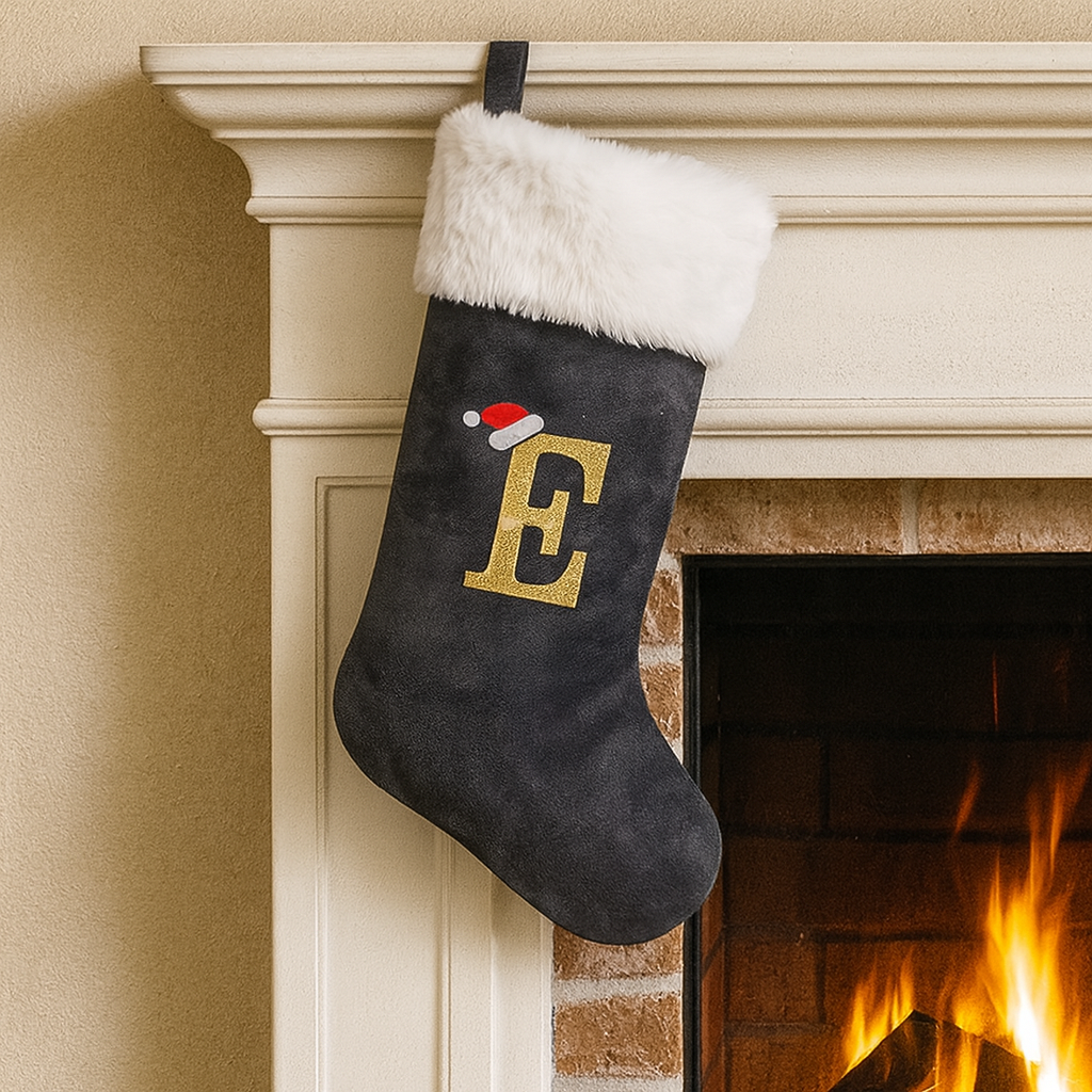 Weihnachtsstrümpfe Samt Monogramm Groß Kissenbezug Holiday Dekor