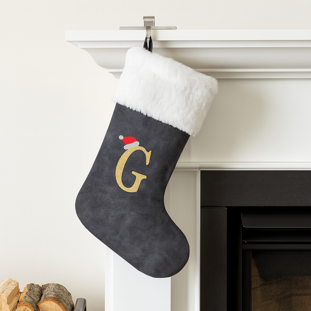 Weihnachtsstrümpfe Samt Monogramm Groß Kissenbezug Holiday Dekor