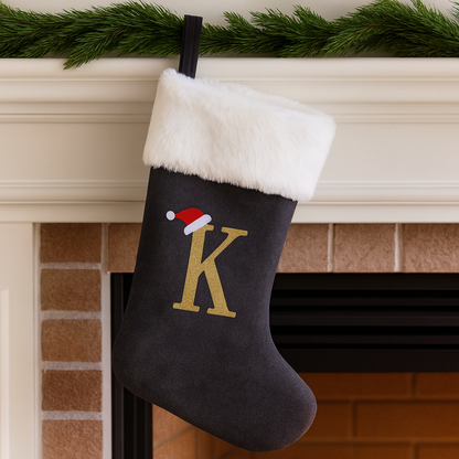 Weihnachtsstrümpfe Samt Monogramm Groß Kissenbezug Holiday Dekor