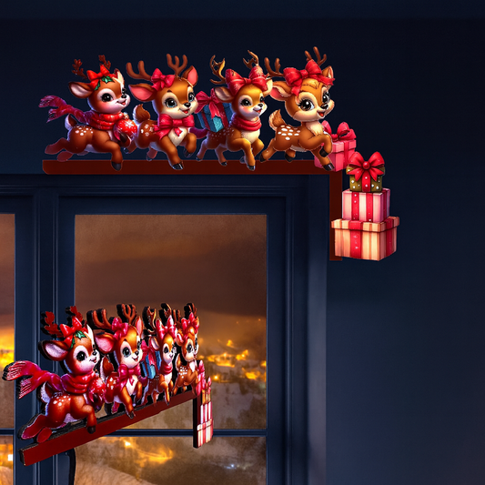 Weihnachtstischdeko Holz Türdekoration Santa Rentier Figuren