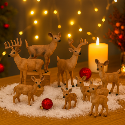 Weihnachtstischdeko PVC Santa Rentier Figuren Set